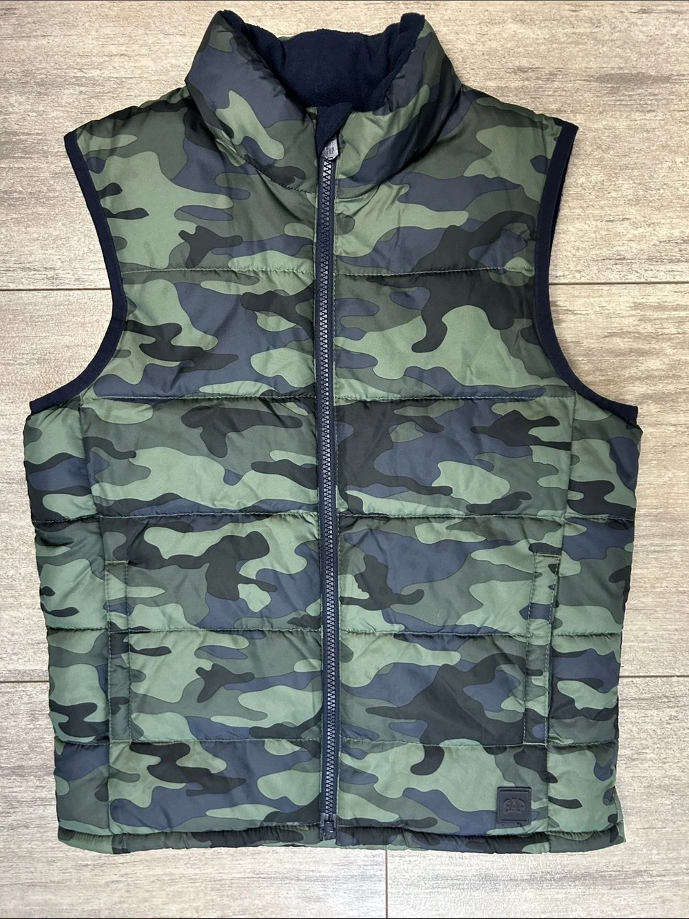 GAP Kids Green Camo Puffer Vest